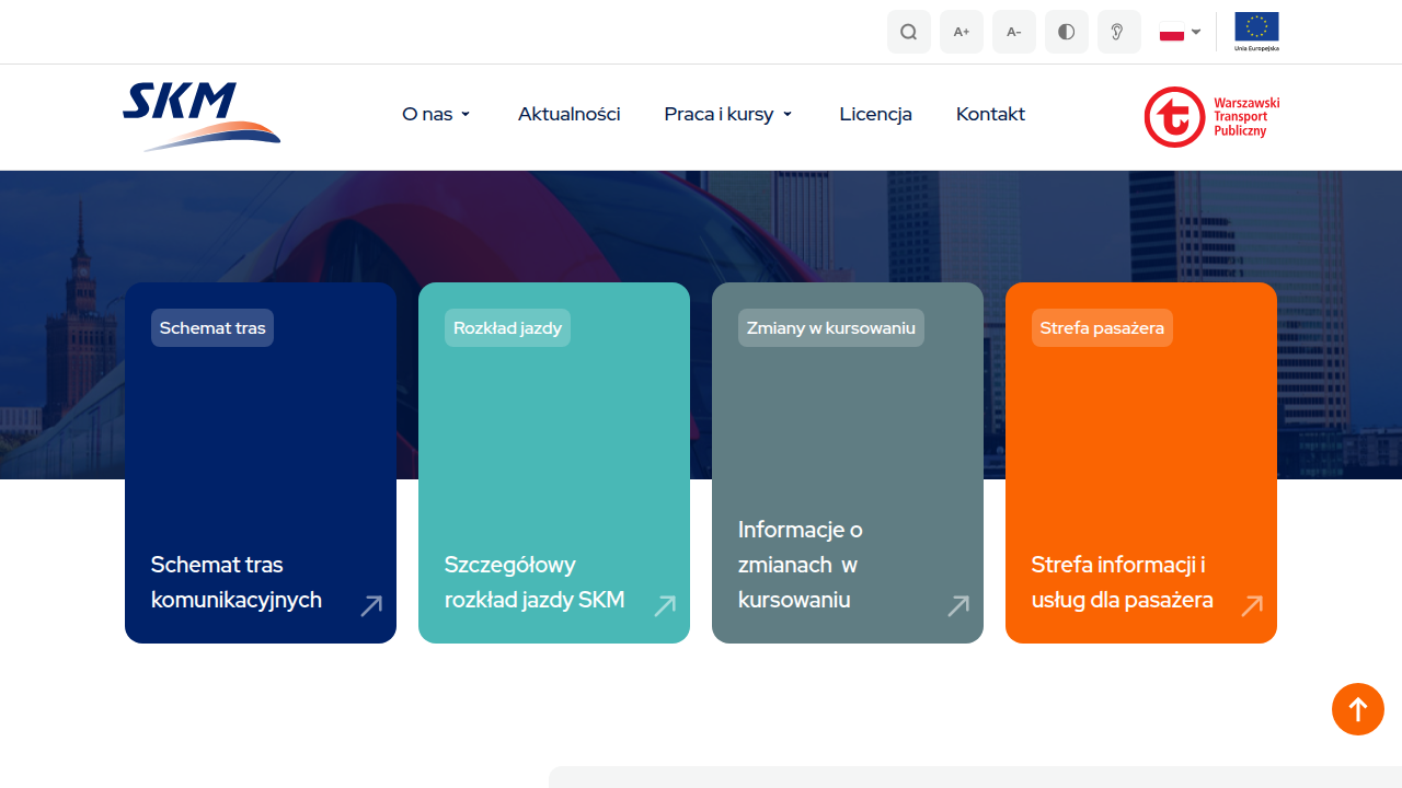 Na stronie Szybkiej Kolei Miejskiej (SKM) znajdziesz aktualne rozkłady jazdy pociągów kursujących w aglomeracji warszawskiej.