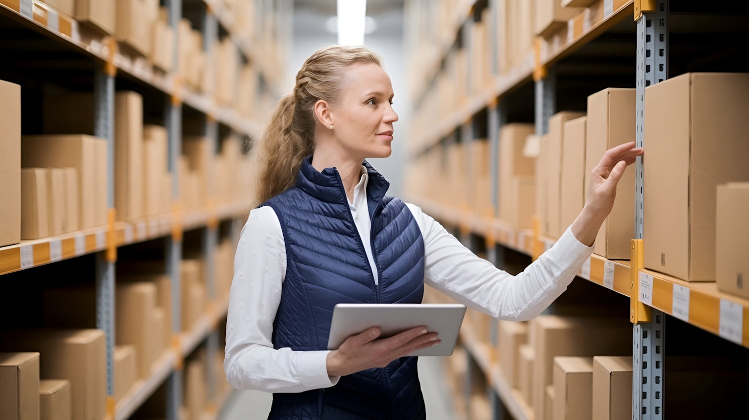 Młody przedsiębiorca zarządza swoim biznesem online z laptopa, bez konieczności posiadania fizycznego magazynu, symbolizując niskie bariery wejścia dropshippingu.