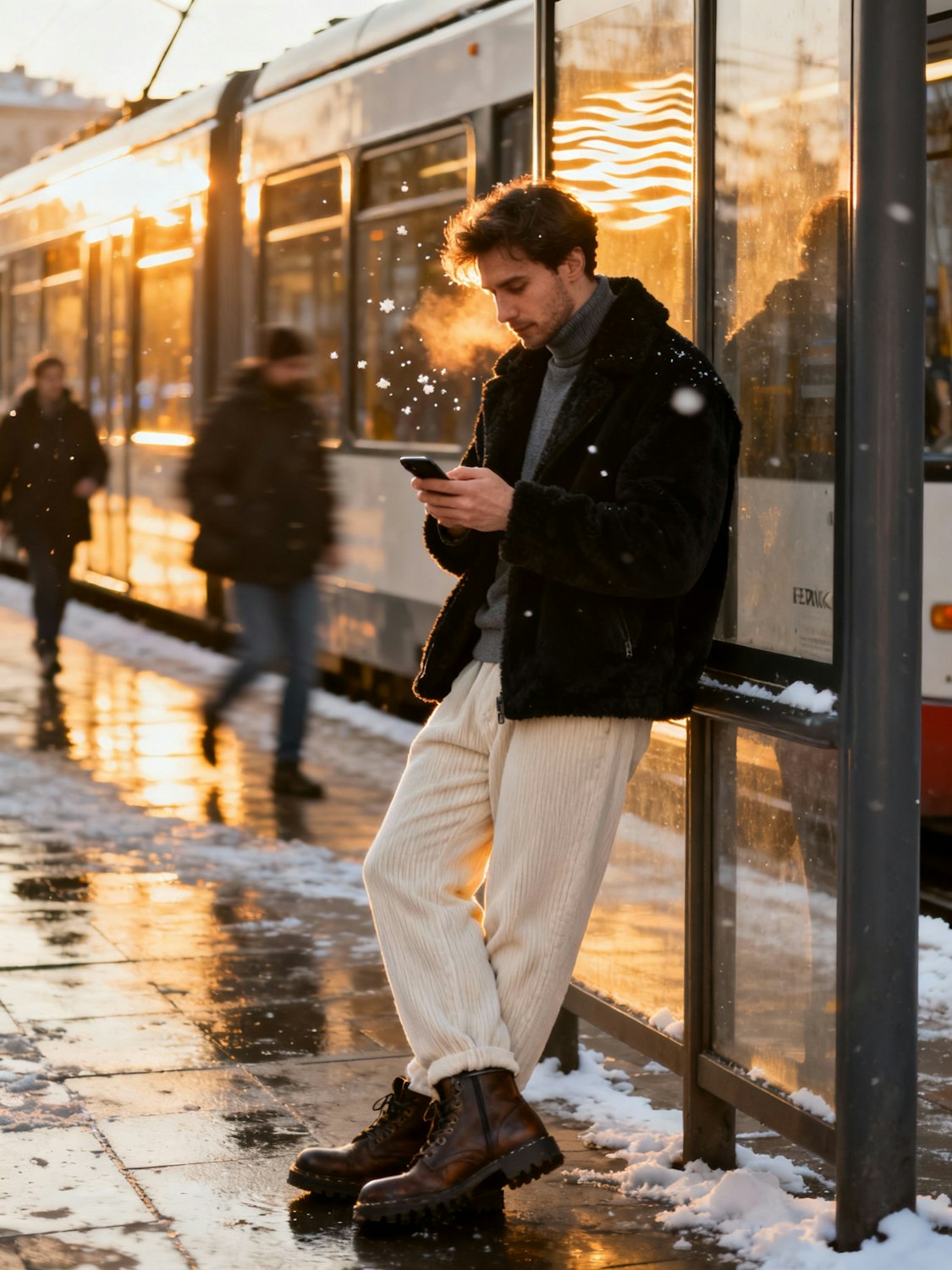 Mieszkaniec Wrocławia sprawdza lokalną prognozę pogody na swoim smartfonie, planując codzienne aktywności.
