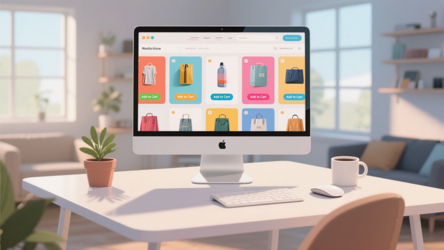 Młody przedsiębiorca zastanawia się nad możliwościami, jakie oferuje rynek e-commerce i dropshippingu.