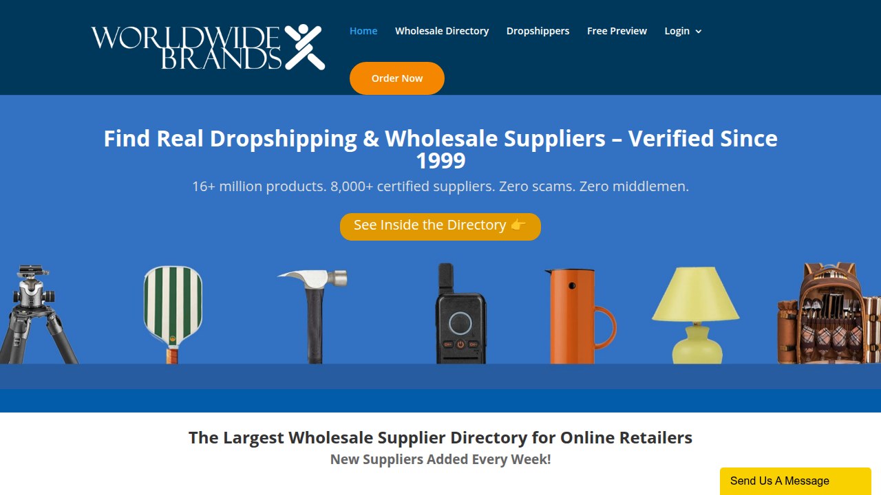 Platforma Worldwide Brands to uznane źródło weryfikowanych hurtowników i dostawców dropshippingu, pomagające znaleźć wiarygodnych partnerów biznesowych.