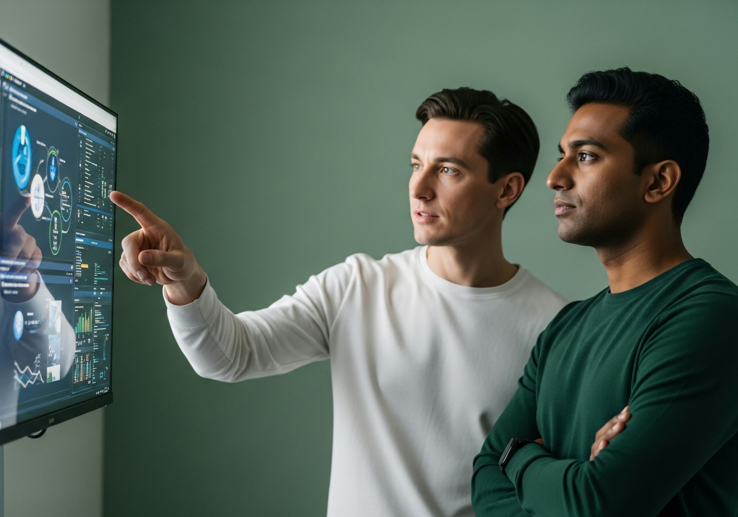 Small team gathered around a screen reviewing campaign metrics, representing the article's emphasis on data-driven optimization.