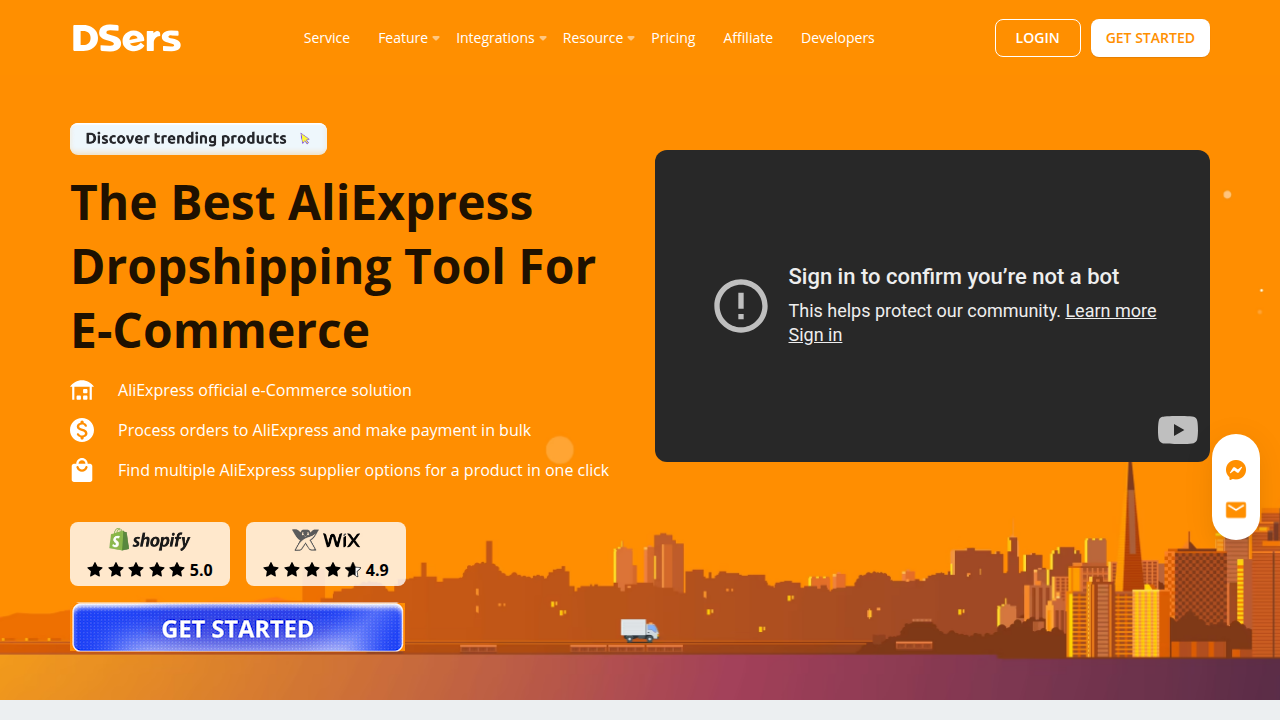 Strona główna DSers, narzędzia do automatyzacji dropshippingu z AliExpress, które ułatwia zarządzanie zamówieniami i dostawcami, kluczowe dla efektywnej sprzedaży.